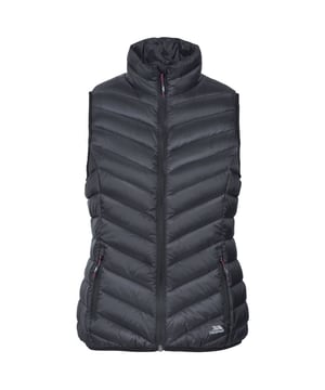 Ultra lichtgewicht bodywarmer 2 onderste zakken met rits Lage rits aan de voorkant Bijpassende binding bij de zoom en armsgaten Kleinere zak in normale zak Buitenkant: 100% Polyamide, Voering: 100% Polyamide, Vulling: 90% Dons / 10% Veren Borstomvang Trespass Dames (ca.): XS / 81 cm, S / 86 cm, M / 91,4 cm, L / 96,5 cm, XL / 101,5 cm , XXL / 106,5 cm.