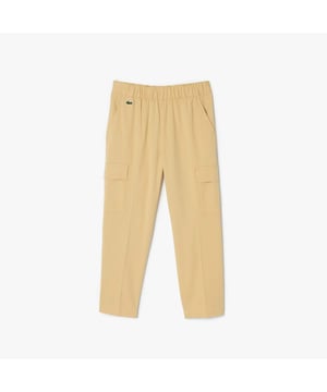 Cargo pants made of gabardine in cotton and elastane Ajustable waistband for more comfort Two patched pockets on legs 2 2 cm green crocodile