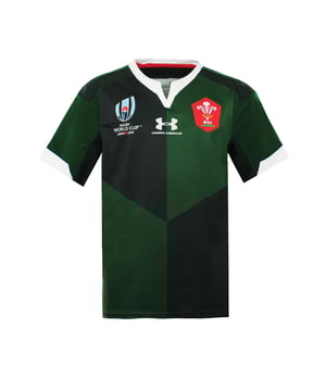 Under Armour Rugby World Cup ausgestattet Kurzschlärmgrüne Kinder T-Shirt 1341641 305