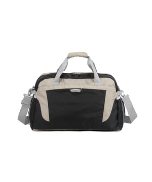 Bolsa de lona unisex. El cierre es con cremallera. Los bolsillos internos son bolsillos multifuncionales. Los bolsillos exteriores son dos frontales con cremallera y dos laterales abiertos. La bandolera es ajustable y extraíble en tejido. El asa es de tela. Hay un compartimento interno. El material exterior es poliéster. Internamente está forrado en poliéster. Medidas: 47x24x28 cm. Producto de moda