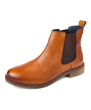 Frank James Aintree Ladies Womans Tan Brown Leather Chelsea Pull On Boots. These real leather chelsea boots feature a leather upper, cushioned insole, textile lining and composite sole. They are availble in Black, Brown or Tan, we also stock a zip up version called Newbury in Black and Tan.