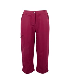 100% gerecycleerd polyester. Ontwerp: Logo, Wandelen. Sluiting: Knoop, Ritsgat. Stoftechnologie: Kreukherstellend, Duurzame waterafstotende afwerking, Lichtgewicht, Sneldrogend, Geweven. Riemlussen, Capri. Zakken: 2 Zijzakken, 1 Dijbeenzak, Rits. Waistline: Deel Elastiek. Zoom: Aantrekkoord. Zonclassificatie: UV 50.