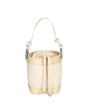 Beuteltasche für Damen mit Spitzenverschluss. Ausgestattet mit einem abnehmbaren Griff, der durch einen Schultergurt ersetzt werden kann. Italienisches handgefertigtes Produkt aus echtem Leder und Stroh. Hergestellt in Italien