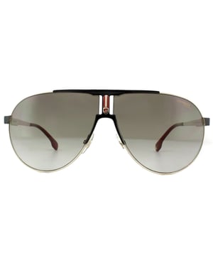 Las gafas de sol Carrera 1005/s 2m2 ha gold black brown gradient son un moderno estilo cometa metálico con el logotipo de la firma Carrera en la lente izquierda y el logotipo C en el puente con contorno metálico.