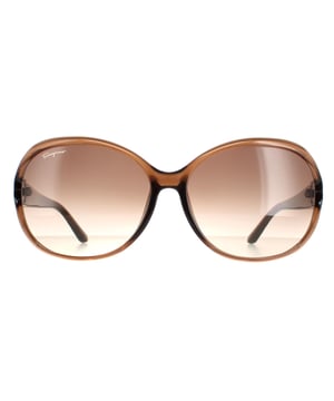 Salvatore ferragamo oval señoras marrón claro degradado SF770SA SF770SA son un hermoso estilo de gran tamaño con una elegante abertura en los lados y un diseño estructurado templos.