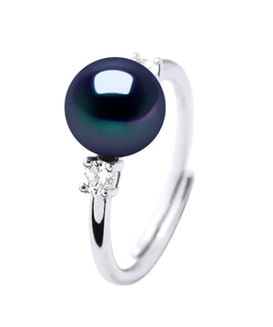 Ring Rush Echte zoetwaterparels 7-8 mm - Quality AAAA + - COLORI BLACK TAHITI - effenen zirkoonoxide - Verstelbare vanaf maat 48 Grootte 62-925 duizendste rhodium - 2 jaar garantie op fabricagefouten - Geleverd in zijn geval een certificaat authenticiteit en een Internationale Garantie - Al onze juwelen zijn gemaakt in Frankrijk.