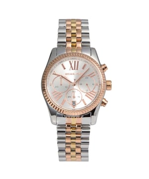 Embrace timeless elegance with this rose gold-tone Lexington chronograph, by Michael Kors. Featuring a boyfriend-inspired look with a 38mm stainless steel watchface - powered by Quartz movement for expert precision. Water resistant up to 100m.