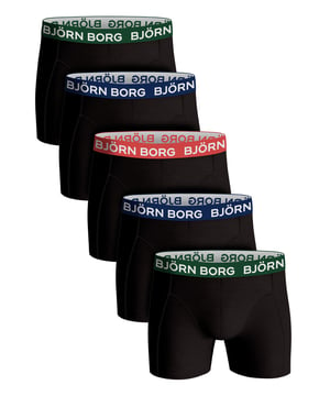 Mens Bjorn Borg black Cotton-Rich Boxer Briefs (Pack of 5)