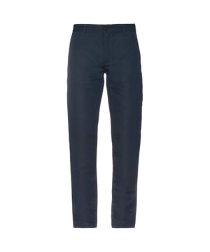 Pantalones Belstaff azul marino, pantalones chinos, tinta oscura, bragueta con cremallera y cierre de boton, insignia de la marca en el bolsillo trasero