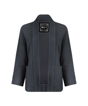86% Organic Cotton, 14% Recycled Polyester. Fabric: Macaroni. Design: Logo, Textured. Sleeve-Type: Long-Sleeved. Neckline: Open. Length: Cropped. Pockets: 2 Lower Pockets. Fastening: No Fastening. 8 UK: 33 in. 10 UK: 35 in. 12 UK: 37 in. 14 UK: 39 in. 20 UK: 45.5 in. 22 UK: 47.5 in. 18 UK: 44 in. 16 UK: 41 in.