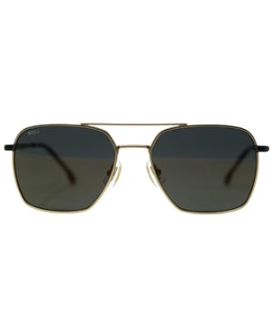 Hugo Boss 1414/S 00NZ JO Gold Sunglasses. The Hugo Boss Gold Sunglass is a stylish and high-quality accessory, with 100% protection against UVA and UVB sunlight and compliance with the British Standard EN 1836:2005. The lens width of 57mm, nose bridge width of 18mm, and arm length of 145mm make for a comfortable fit. The package includes a branded sunglasses case and cleaning cloth. The Hugo Boss 1414/S 00NZ JO Gold Sunglasses are a must-have for anyone looking for a blend of elegance and practicality.. Hugo Boss Gold Sunglass, Lens Width = 57mm, Nose Bridge Width = 18mm, Arm Length = 145mm. Branded Sunglasses Case and Cleaning Cloth Included. 100% Protection Against UVA and UVB Sunlight and Conform to British Standard EN 1836:2005. Hugo Boss 1414/S 00NZ JO Gold Sunglasses