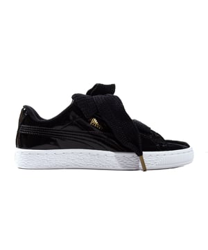 Basket Heart Patent - Sneaker für Damen: Der schwarze Basket Heart Patent ist mit einer Grace Pumas Basketball Icon Satinschnürung versehen, dem Puma Sneaker.