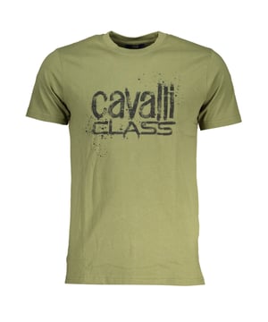 Blijf stijlvol en zelfverzekerd met dit Cavalli Class merk Logo Groene T-shirt. Dit comfortabele shirt laat jouw unieke gevoel voor stijl zien en laat een onvergetelijke indruk achter! Ronde hals, Korte mouwen, 100% Katoen, Regular Fit, Valt normaal, Groene T-shirt