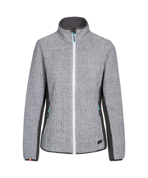 Geweven fleece Stretch panelen 2 contrasterende ritszakken Contrast stretch bindingen 100% polyester fleece, 96% polyester / 4% elastaan stretchpanelen Luchtdicht 220gsm Borstomvang Trespass Dames (ca.): XS / 81 cm, S / 86 cm, M / 91,4 cm, L / 96,5 cm, XL / 101,5 cm , XXL / 106,5 cm.