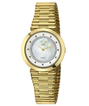 Damen Burano Schweizer Quarz MOP Zifferblatt Edelstahlarmband Diamant Uhr