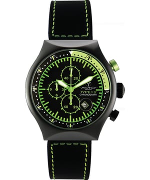 Avio milano: reloj negro para hombre de 45 mm