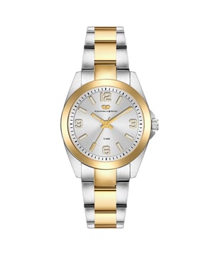 Are you looking for a clock with a timeless design, combined with excellent quality? Then this timepiece of the Rhodenwald & Sons brand is a good choice: the watch manufacturer stands for stylish and sustainable masterpieces for all generations. The women's model convinces with a reserved dial, minimalist line indices, Arabic numbers, minuteery and luminiscant staff. The robust stainless steel housing and a suitable link bracelet made of partially yellow-gold stainless steel rely on the trendy bicolor look. A long-lasting quartz clock, a screwed housing floor and waterproof up to 10 ATM complete the premium equipment.