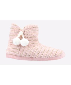 Opt for a night in with these stylish slipper bootees ideal for a sleep-over or a cosy night in with a book! Funky multi coloured knit-weave uppers and fun barefoot loving faux fur lining keep your feet snug and comfortable.
Crafted with a luxury knit-weave upper
A natural blend of mixed home comfort colours
Pull on bootie slipper with wide v-neck side openings
Soft faux fur lining and sock ideal for barefoot wear
Fun pom pom tassels
Soft foam midsole for additional cushioning
Gentle, flexible TPR sole
