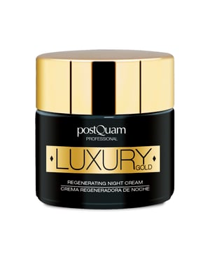 Crema regeneradora de noche - Luxury Gold 50 ml
Ref. PQEGOLD02

Descripción
Crema regeneradora de noche - Luxury Gold
50 ml

Crema nutritiva, que ejerce un efecto calmante, regenerante e hidratante sobre las pieles maduras restaurando su barrera lípidica y facilitando la reproducción celular nocturna.

Principios activos:
- Vitaminas F y E(al 0.2% cada una): nutritivos
- Aceites naturales de rosa mosqueta(1%): aceites regenerantes
- Oro(1%) con acción anti edad y protectora frente a agresiones físicas y químicas
- Renovage: activo que prolonga la vida celular mejorando todos los síntomas de la senescencia
Período de conservación
12 meses tras apertura
Modo de empleo
Aplicar cada noche en rostro. Se puede utilizar como base de maquillaje.
Ingredientes
AQUA (WATER), GLYCERIN, STEARIC ACID, GLYCERYL STEARATE SE, CYCLOPENTASILOXANE, ETHYLHEXYL METHOXYCINNAMATE, CETEARETH-20, BUTYROSPERMUM PARKII BUTTER, LANOLIN, TRITICUM VULGARE GERM OIL (WHEAT GERM OIL), ROSA MOSCHATA SEED OIL (ROSEHIPS OIL), ISOPROPYL PALMITATE, RICINUS COMMUNIS SEED OIL (CASTOR OIL), SODIUM HYALURONATE, GOLD, TEPRENONE, CAPRYLIC/CAPRIC TRIGLYCERIDE, PROPYLENE GLYCOL, GLYCERYL LINOLEATE, GLYCERYL LINOLENATE, TOCOPHERYL ACETATE, CARBOMER, POLYMETHYLSILSESQUIOXANE, MICA, TITANIUM DIOXIDE, BHT, TRIETHANOLAMINE, DIAZOLIDINYL UREA, IODOPROPYNYL BUTYLCARBAMATE, DISODIUM EDTA, IRON OXIDE, PARFUM (FRAGRANCE)