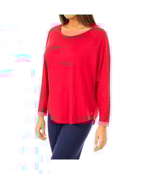 Tommy Hilfiger Langarm-T-Shirt.
 Runder Halsausschnitt.
 Stickerei des Markenlogos auf einem der Ärmel.
 Ärmel mit Fledermausmotiv.
 Lila Spitzenbesatz an den Manschetten.
 Nähte im Farbton gehalten.
 Zusammensetzung: 97% Modal, 3% Elastan
 Pflege:
-Waschen bei max Temperatur. 40ºC.
 -Keine Bleichmittel verwenden.
 -Unterstützt chemische Reinigung.
 -Erlaubt die Verwendung eines Trockners.
 -Bügeln bei maximaler Temperatur. 130ºC.