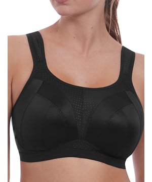 Freya Dynamic Soft Cup Crop Sports Bra. Maximum support, full coverage, non-wired. With a wide underband, seam-soft thread and adjustable, padded straps. J-Hook fastening. Product is made of 70% Nylon/Polyamide, 6% Elastane, 24% Polyester and is hand-wash only.