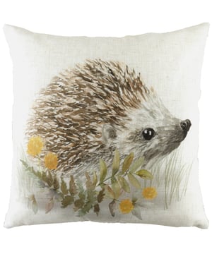 Bring the Woodland to your interior with this super sweet hand-painted design of Woodland creatures. With a soft plain reverse - this cushion will be the perfect touch to any contemporary home. Size: 43 x 43cm