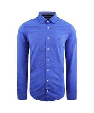 Tommy Hilfiger Darren Slim Fit Gestreiftes Hemd Blau Herren 0887899147 428