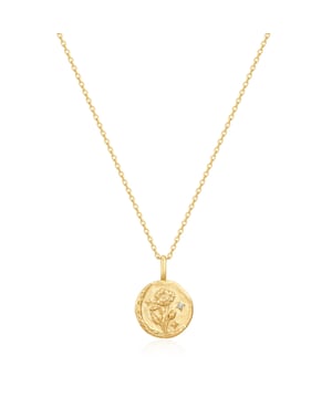 Do you want an accessory that reflects your personality? Then you're in the right place with the birth flower necklace from the Glanzstücken München label. Just as the wild natural beauty of the poppy in a vase withers in an instant, August children need their freedom. The floral zodiac sign is embossed as a detailed, sculptural relief into a round pendant and decorated with a glittering zirconia crystal. The delicate anchor chain with extension piece and spring ring clasp can be quickly and easily adjusted in length. The chain and pendant are made of sterling silver and refined with the classic precious metal shade of yellow gold.