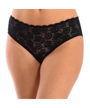 Panties DIM.
 Elastic and breathable fabric.
 Lace.
 Elastic waistband.
 Tonal interior lining.
 Seams seen in tone.
 Composition: 89% Polyamide, 11% Elastane
 Care:
Wash at max temperature 40º.
 Do not use bleach.
 Do not use dryer.
 Do not iron.
 Do not dry clean.