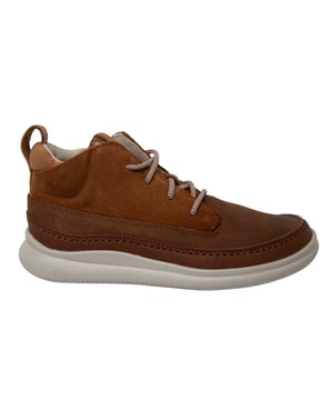 Clarks Crest Air Mid Top Brown Nubuck Lace Lace Up Kids Entrenadores 261380466
