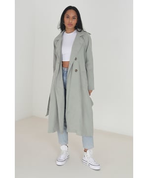 Brave soul stella double breasted mac on sale