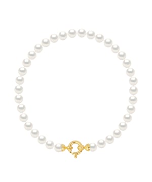 True Armband Gekweekte Parels Zoetwater 5-6mm Ronde - Kwaliteit AAAA + - Colori NATURAL WHITE - Lengte 18 cm - Sluiting Ring MARIN LUXE Yellow Gold 375 duizendste - 2 jaar garantie op fabricagefouten - Wordt geleverd in een zaak met een certificaat van echtheid en een internationale garantie - Al onze juwelen zijn gemaakt in Frankrijk.