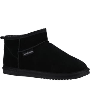 Der Ashanti ist ein niedlicher Slipper im Bootie-Stil mit echtem Wildleder, kuscheligem Kunstpelz und einer Memory-Foam-Einlegesohle, der Sie den ganzen Winter über warm und kuschelig hält.