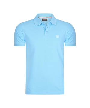 Polo Plain Pique von Cappuccino Italia in der farbe Blau und in größe S.