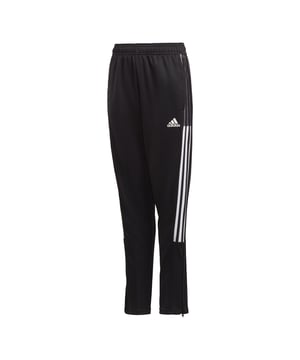 Too good to limit to the pitch. These adidas Tiro pants debuted as training wear, but they're now a streetwear staple. That's why the cut on this juniors' pair is roomy at the thigh, to accommodate football shorts underneath. Ankle zips allow you to pull the track pants on over trainers. Ribbed details bring in the shape at the lower legs. Moisture-controlling AEROREADY ensures comfort.This product is made with Primegreen, a series of high-performance recycled materials.  - Regular fit - Drawcord on elastic waist - 100% recycled polyester doubleknit - Front zip pockets - Ankle zips - Moisture-absorbing - Primegreen  Shipped by adidas