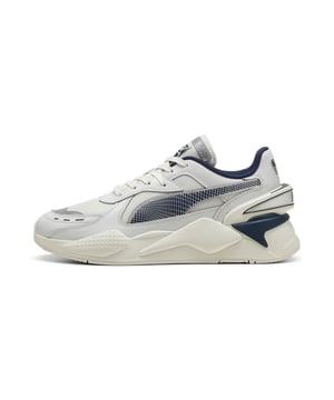 PRODUCT STORY: RS-X is back. This future-retro silhouette made waves when it dropped in 2018, celebrated for its disruptive design, fresh material mixes, and bold colors. Today, RS-X returns for a new generation of consumers who live to express their individuality. It’s here to start a revolution of self-expression. This shoe celebrates the 40th Anniversary of the RS technology paying homage to the original RS-Computer and features a mesh base with synthetic overlays, and reflective details. FEATURES & BENEFITS: Vegan certified product; The upper of the shoes is made with at least 30% recycled materials; Running System: PUMA's comfortable cushioning technology celebrates the reinvention of a unique moment and movement in culture. DETAILS: Mesh upper; Synthetic overlays; Reflective heel and reflective toe underlay; TPU heel; Mesh lining; Mesh sockliner; Platform toe; Lightweight PU midsole; Rubber outsole.