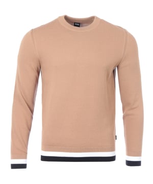 The Ecaio is a versatile sweater from BOSS knitted from soft cotton with a rich structure for comfort and breathability. The perfect casual knitwear piece to refresh your wardrobe with timeless appeal. Featuring a ribbed crew neck, long sleeves and ribbed trims. Finished with a subtle logo pinch tag and a signature stripe trim to the inside of the crew neck collar.Regular Fit, Structured Cotton Knit, Ribbed Crew Neck, Long Sleeves, Ribbed Cuffs & Hem, Signature Stripe Trim, BOSS Branding. Style & Fit:Regular Fit, Fits True to Size. Composition & Care:100% Cotton, Machine Wash.