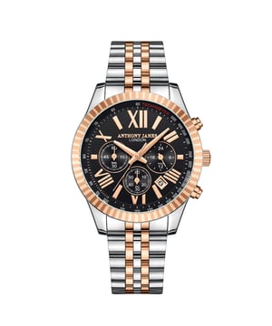 Watch Specification
• Quartz Chronograph Movement
• Black Chrono Dial with Fluted Bezel
• Tachymeter
• Minutes, Hours & Seconds Sub Dials
• Water Resistant 3ATM
• Scratch Resistant Mineral Glass
• 5 Year Warranty

Sizes & Weights
• Case Diameter 43.5 mm 
• Case Thickness 10.8 mm
• Lug Width 20 mm
• Strap Width 18 mm
• Strap Length 220 mm
• Weight 96 Grams

Materials & Colour
• Steel & Alloy Case 
• Logo Engraved Stainless Steel Caseback
• Two Tone Stainless Steel Bracelet  
• Folding Safety Clasp with Logo
• Logo Crown
