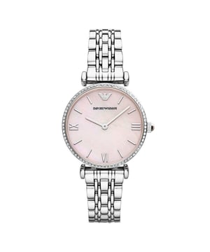 Womens Emporio Armani AR1779  EAN 4053858181250 watch to have you telling trendy time. This gorgeous timepiece features a pretty pink face, classic design.
