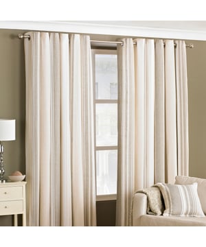 The Broadway Eyelet Curtains feature a contemporary stripe block design. This design is excellent when it comes to it's room darkening qualities and durable properties. Made of 80% Cotton and 20% Polyester, this curtain design doesn't stain easily. The Broadway curtains are easy to hang with no need for hooks or rings!