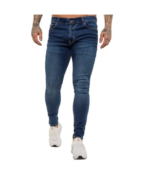 These Enzo Skinny Super stretch denim jeans feature a zip fly fastening, Logo Branding to Back Waist Patch, Two Front pockets, two back pockets.