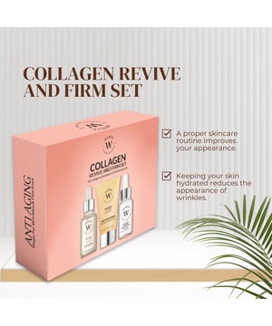Collagen Skin Lifter Boost Ölserum (30ml)  
Beschreibung:  
Dieses luxuriöse Ölserum ist darauf ausgelegt, die Hautelastizität und Festigkeit zu verbessern. Angereichert mit potente collagenfördernden Inhaltsstoffen nährt es die Haut intensiv und hinterlässt einen strahlenden, jugendlichen Teint.

Vorteile:  

- Steigert die Kollagenproduktion: Hilft, die natürliche Kollagensynthese zu stimulieren und sorgt für vollere Haut.  
- Hydration: Versorgt die Haut intensiv mit Feuchtigkeit, verbessert die Hautstruktur und reduziert Trockenheit.  
- Verbessert die Elastizität: Stärkt die Festigkeit und Elastizität der Haut und minimiert das Erscheinungsbild feiner Linien.  
- Leichte Formel: Zieht schnell ein, ohne einen fettigen Film zu hinterlassen.  

Skin Lifter Boost Kollagen Feuchtigkeitsspender (50ml)  
Beschreibung:  
Ein reichhaltiger, aber leichter Feuchtigkeitsspender, der entwickelt wurde, um die Haut zu hydratisieren und zu verjüngen. Vollgepackt mit collagenfördernden Inhaltsstoffen hilft er, einen jugendlichen Glanz wiederherzustellen.

Vorteile:  

- Tiefe Hydration: Speichert Feuchtigkeit für ganztägige Hydratation.  
- Kollagenunterstützung: Fördert die Kollagenproduktion und hilft, Alterszeichen zu reduzieren.  
- Glättender Effekt: Weicht die Hautoberfläche auf und verbessert die gesamte Textur.  
- Nicht-fettiger Abschluss: Geeignet für alle Hauttypen und sorgt für ein angenehmes, mattes Finish.  

Skin Lifter Boost Kollagen Augenserum (15ml)  
Beschreibung:  
Dieses gezielte Augenserum ist speziell formuliert, um die Zeichen der Hautalterung im empfindlichen Augenbereich zu bekämpfen. Angereichert mit collagenfördernden Inhaltsstoffen reduziert es Schwellungen und dunkle Ringe.

Vorteile:  

- Reduziert Schwellungen: Hilft, das Erscheinungsbild von Tränensäcken und Schwellungen zu verringern.  
- Hellt dunkle Ringe auf: Zielt auf dunkle Ringe ab und sorgt für einen erfrischteren Look.  
- Hydration: Versorgt die Augenpartie intensiv mit Feuchtigkeit und glättet feine Linien.  
- Sanfte Formel: Geeignet für empfindliche Haut und sorgt für Komfort und Effektivität.