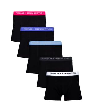 Refresh your everyday essentials with this five-pack of French Connection boxers. Features elastic waistband with French Connection branding logo. Made from stretch cotton fabric to ensure comfortable wear.