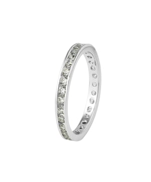 Ring Tour Complet - White Zirconium Oxides - 925 Sterling Silver Rhodium Plated - Our jewellery is made in France and will be delivered in a gift box accompanied by a Certificate of Authenticity and International Warranty