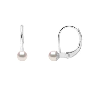 Ohrringe - ECHTE ZERTIFIZIERTE AKOYA ZUCHTPERLEN Rundform 4,5-5 mm - Qualität AA+ - Hoher Glanz / Orient Rosa Weiß - Klappverschluss-System - 750er Weißgold (18 Karat) - Unser Schmuck wird in Frankreich gefertigt und kommt in einer Geschenkbox mit einem Echtheitszertifikat und internationaler Garantie.