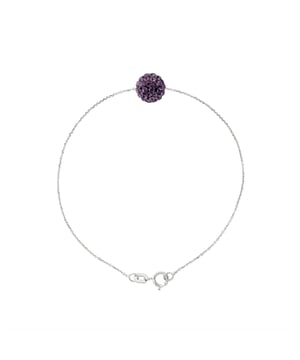 Pulsera - Silver 925 milésimas - Bola de cristal morado - Longitud 18 cm - 2 años Garantía contra cualquier defecto de fabricación - Todas nuestras joyas se le entregan evidencia de amor en una caja con un certificado de autenticidad y una garantía internacional.