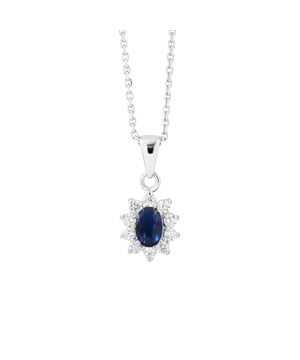 Ketting - Crystal - Entourage Zirkoniumoxiden - Zilver 925 Duizenden Rhodium - Ketting Forçat - Lengte: 42 cm - 2 jaar garantie tegen een defect van de fabricage - al onze juwelen bewijs van liefde worden in een doos geleverd met een certificaat van authenticiteit en een internationale garantie .
