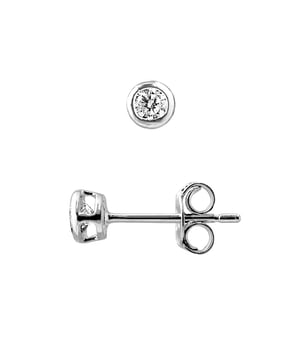 Solitär Ohrringe 2mm Zyrconium Oxide von Serti Clos - Spaziergänger System Silber 925 Rhodium plattiert - Unser Schmuck ist in Frankreich hergestellt und wird in einer Geschenkbox mit einem Echtheitszertifikat und internationale Garantie geliefert werden