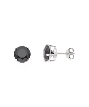 Ohrringe Silber 925 Sterling Silber Rhodiniert & Solitäre - SERTIS 4 CLAWS - Oxide von Zyrconium BLACK - 0,31 in, 8 mm - Strollers System - Unser Schmuck wird in Frankreich hergestellt und wird in einer Geschenkbox mit einem Echtheitszertifikat und internationaler Garantie geliefert