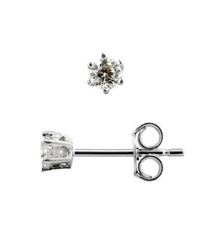 Ohrringe Solitaires 4 mm Zyrconium Oxygen Set 6 Krallen - Strollers System Silber 925 Rhodium Plated - Unser Schmuck wird in Frankreich hergestellt und wird in einer Geschenkbox mit einem Echtheitszertifikat und internationaler Garantie geliefert